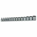 Williams Socket Set, 14 Pieces, 1/2 Inch Dr, Shallow, 1/2 Inch Size JHWWSS-14HRC